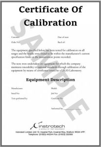 TC2C Certificate of Calibration